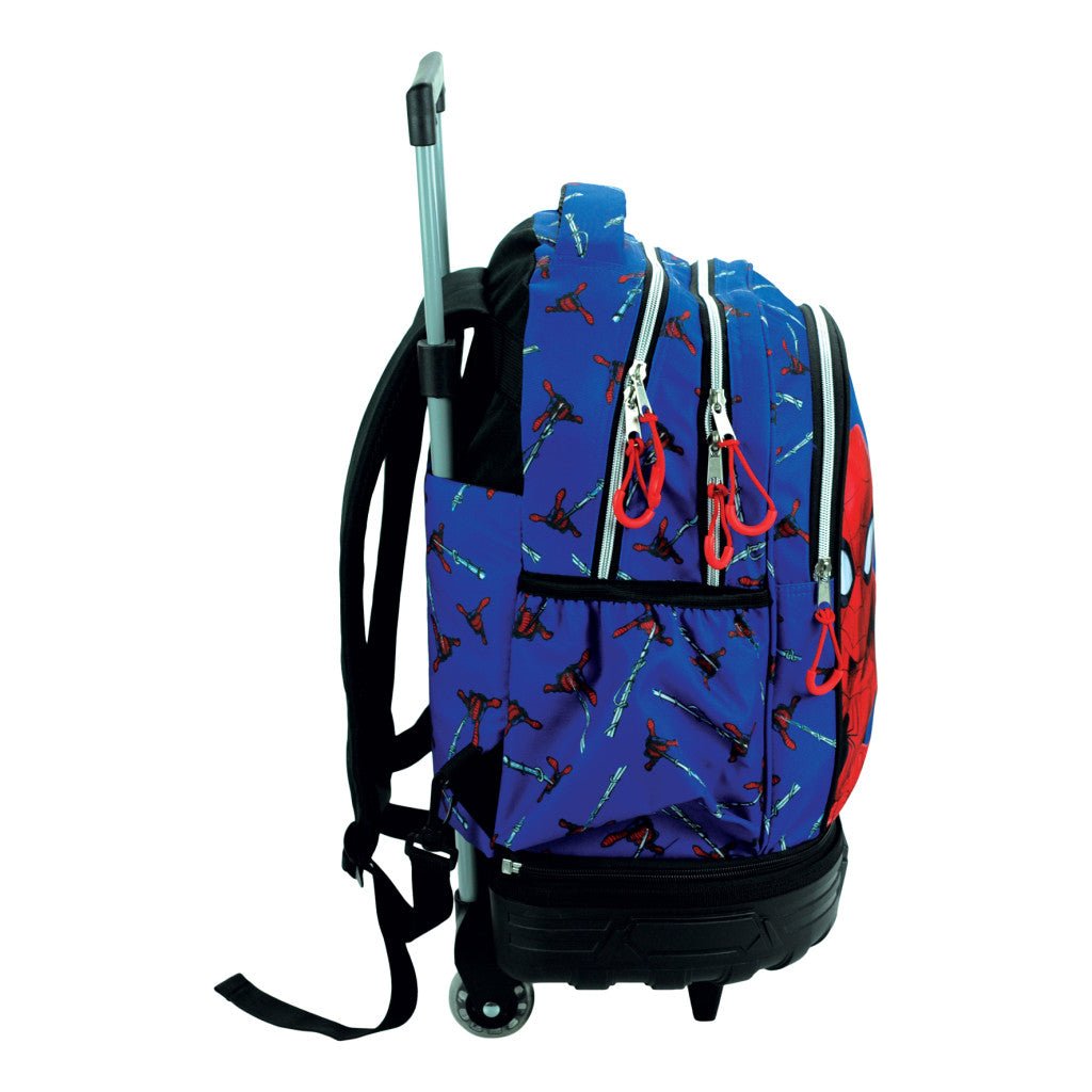 Spiderman Evergreen hochwertiger rollender Schulrucksack, 42 cm Schultasche mit Rollen für Kinder – 42 × 32 × 20 cm