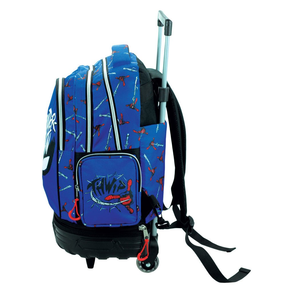 Spiderman Evergreen hochwertiger rollender Schulrucksack, 42 cm Schultasche mit Rollen für Kinder – 42 × 32 × 20 cm