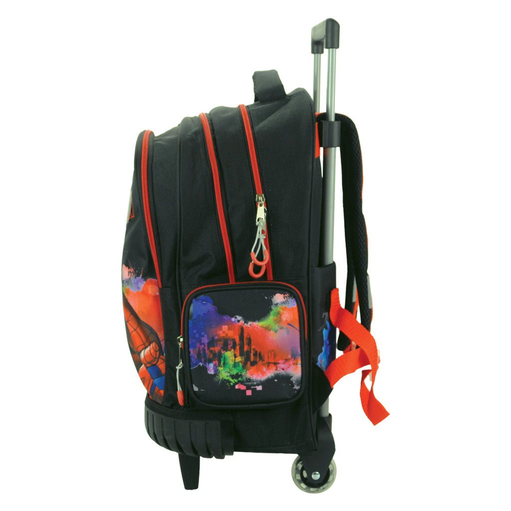 Spiderman Global Premium Rollschulranzen, 42 cm Schultasche mit Rollen für Kinder – 42 × 32 × 20 cm