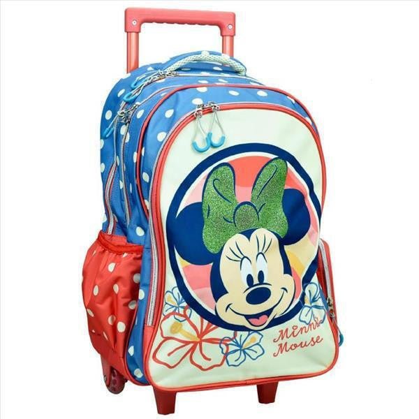 Disney Minnie Boho rollender , Rucksack 46 cm Schultasche mit Rollen für Kinder – 46 × 35 × 20 cm