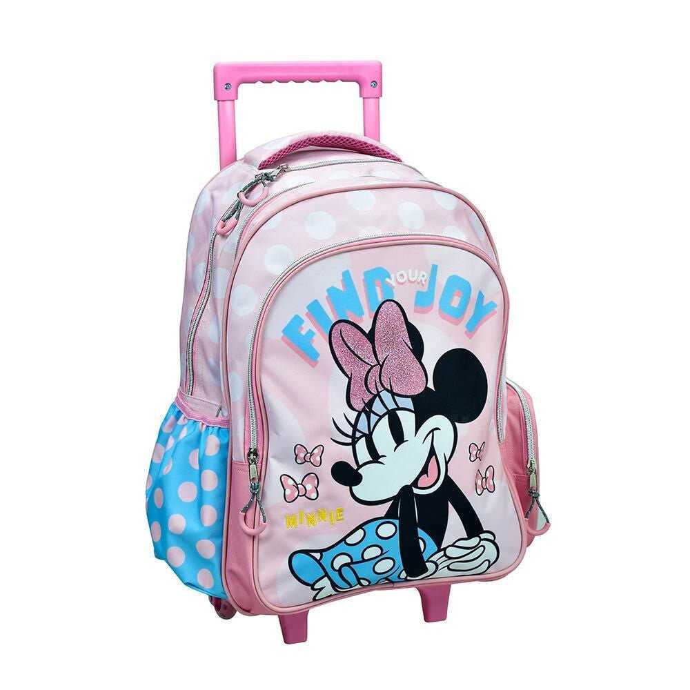 Disney Minnie Joy rollender Schulrucksack, 46 cm Tasche Schultasche mit Rollen für Kinder – 46 × 35 × 20 cm