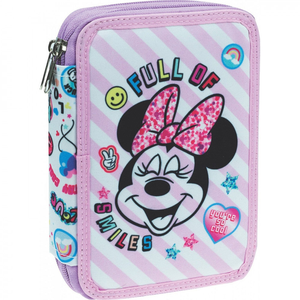 Disney Minnie Smiles, 2-Tier Pencil Case for Kids - 13 x 20 x 7 cm