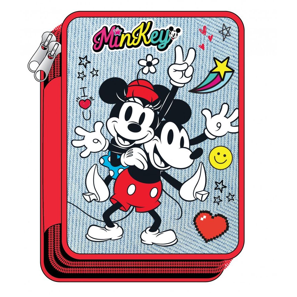 Trousse à deux compartiments Minnie Mouse Disney pour enfants – 13 x 20 x 7 cm