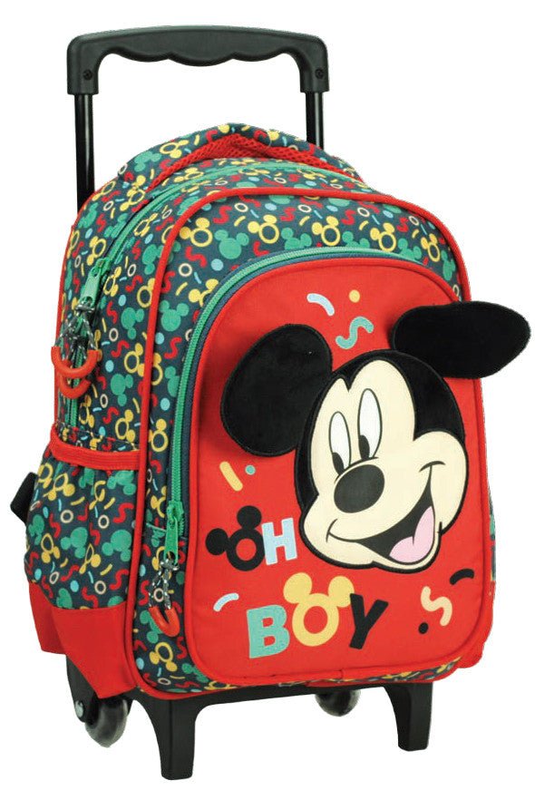 Disney Mickey Oh Boy rollender Kindergartenrucksack für Kinder – 30 x 25 x 15 cm