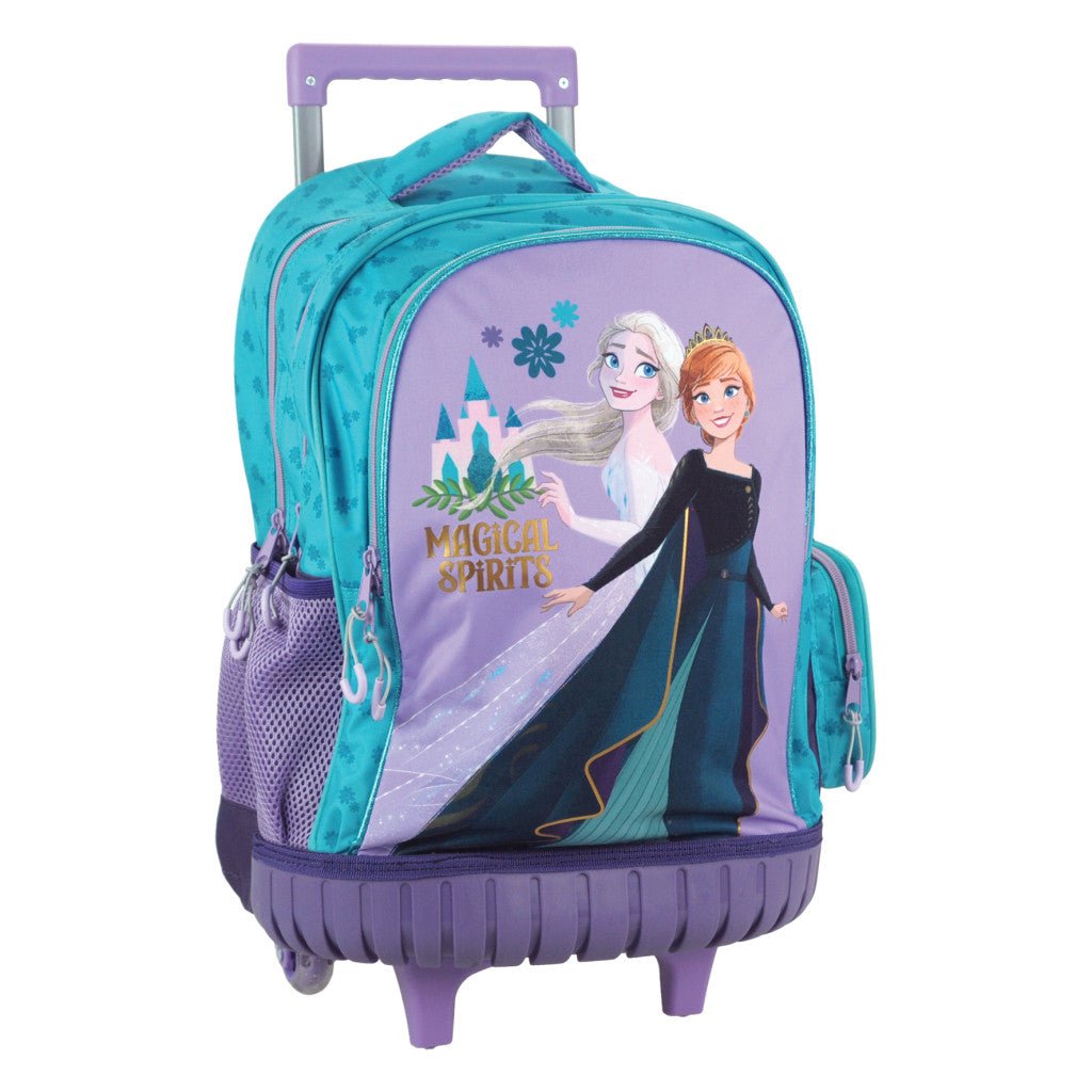 Disney Eiskönigin Modern Magic Premium Rollenschulrucksack, 42 cm Schultasche mit Rollen für Kinder – 42 × 32 × 20 cm