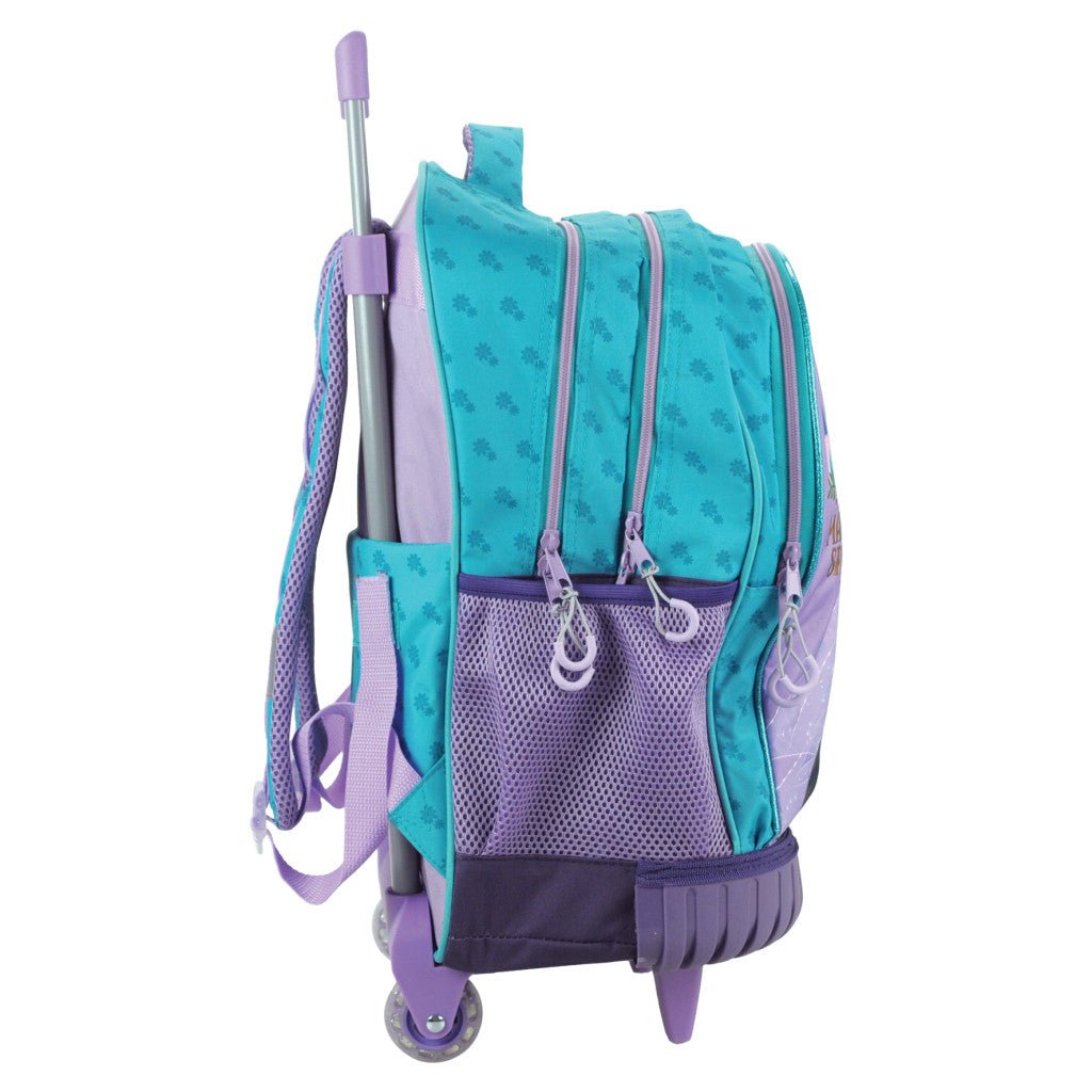 Disney Eiskönigin Modern Magic Premium Rollenschulrucksack, 42 cm Schultasche mit Rollen für Kinder – 42 × 32 × 20 cm