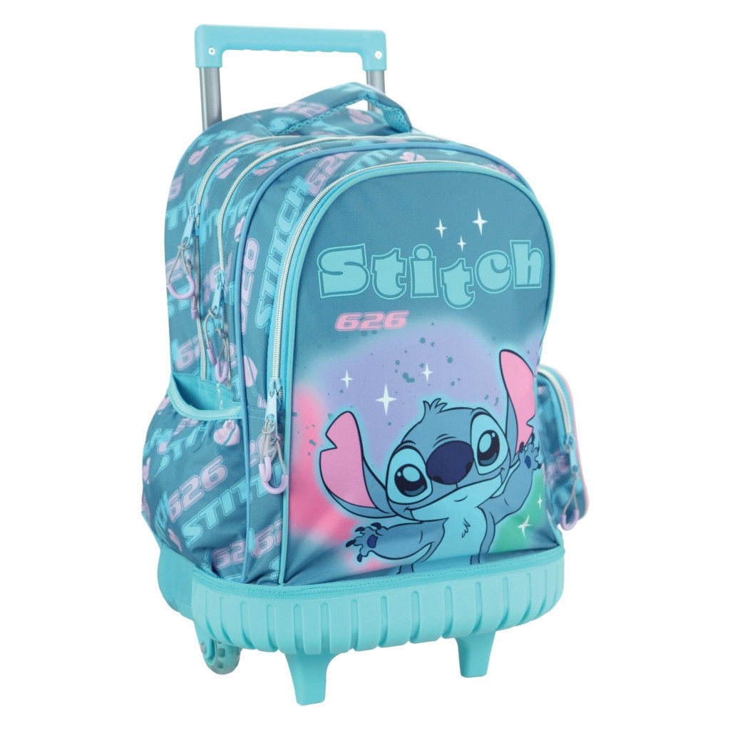 Disney Lilo und Stitch Brush It Out Premium Rollrucksack, 46 cm Schultasche mit Rollen für Kinder – 46 × 35 × 20 cm