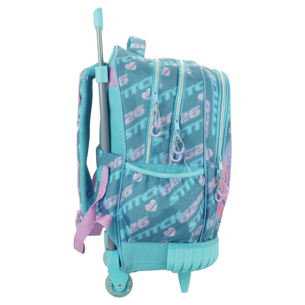 Disney Lilo und Stitch Brush It Out Premium Rollrucksack, 46 cm Schultasche mit Rollen für Kinder – 46 × 35 × 20 cm