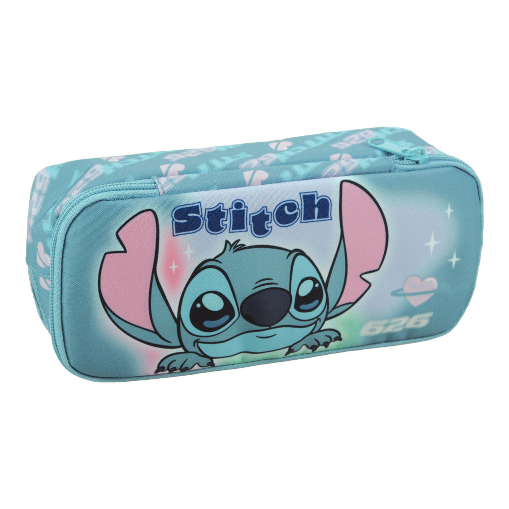Trousse double Disney Lilo et Stitch Brush It Out pour enfants – 26 x 6 x 10 cm