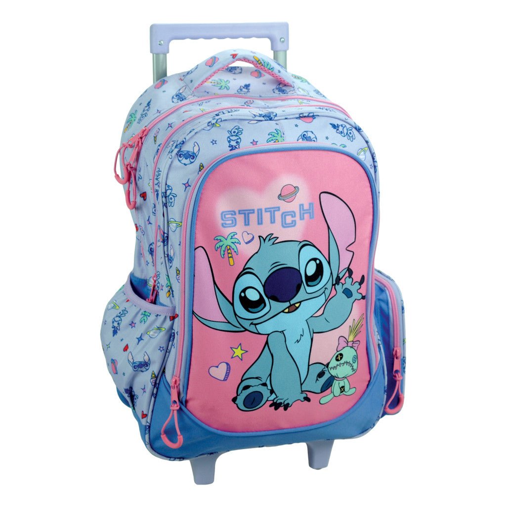 Disney Lilo und Stitch Scrapbook Rollschultasche, 46 cm Tasche Schultasche mit Rollen für Kinder – 46 × 35 × 20 cm