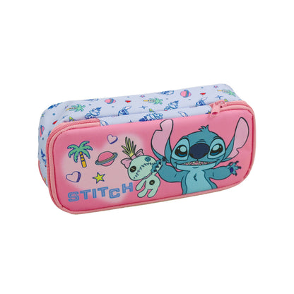 Disney Lilo und Stitch Scrapbook mit 2 Fächern Federmäppchen für Kinder – 26 x 6 x 10 cm