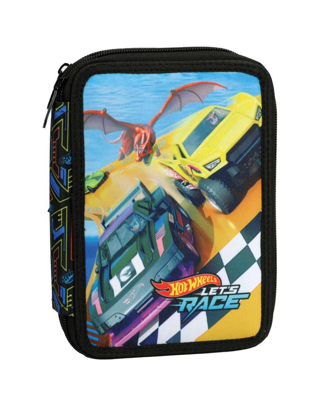 Hot Wheels Activate zweistöckiges Federmäppchen für Kinder – 13 x 20 x 7 cm