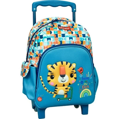 Fisher-Price Animals Tiger rollender Kindergartenrucksack für Kinder – 30 x 25 x 15 cm