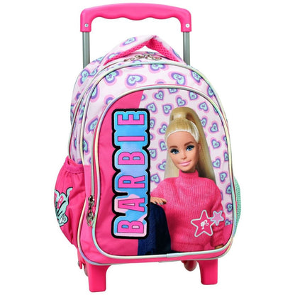 Sac à dos maternelle à roulettes Barbie Love pour enfants – 30 x 25 x 15 cm
