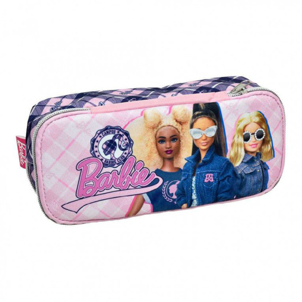 Barbie Mode mit 2 Fächern Federmäppchen für Kinder – 26 x 6 x 10 cm