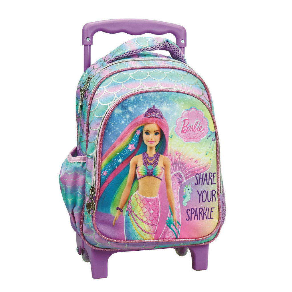 Barbie Sparkle sac à dos maternelle roulant pour enfants – 30 x 25 x 15 cm