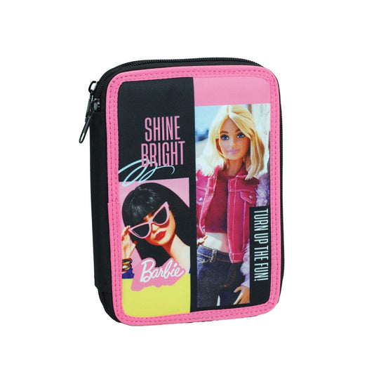 Barbie Shine Bright Double Decker Pencil Case for Kids – 13 x 20 x 7 cm