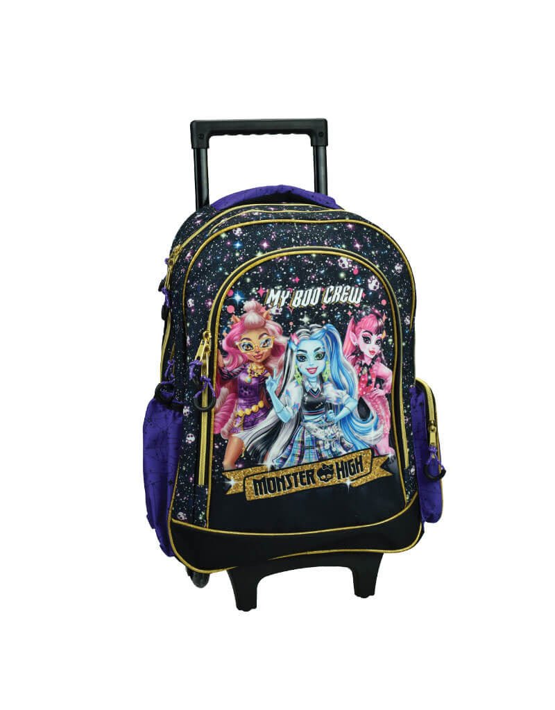 Monster High Crew Rollender , 46 cm Schultasche mit Rollen für Kinder – 46 × 35 × 20 cm