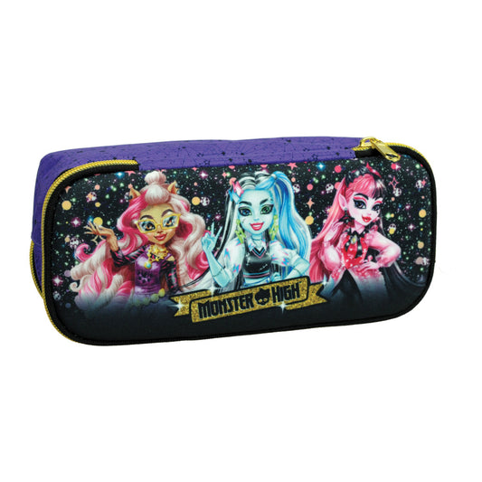 Monster High Crew 2-Fach Federmäppchen für Kinder – 26 x 6 x 10 cm