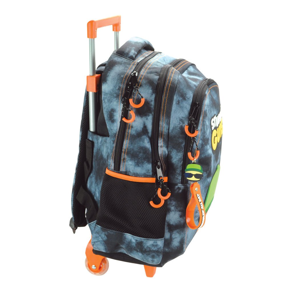 Stumble Guys Hat rollender , Tasche 46 cm Schultasche mit Rollen für Kinder – 46 × 35 × 20 cm