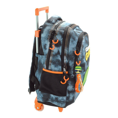Stumble Guys Hat rollender , Tasche 46 cm Schultasche mit Rollen für Kinder – 46 × 35 × 20 cm