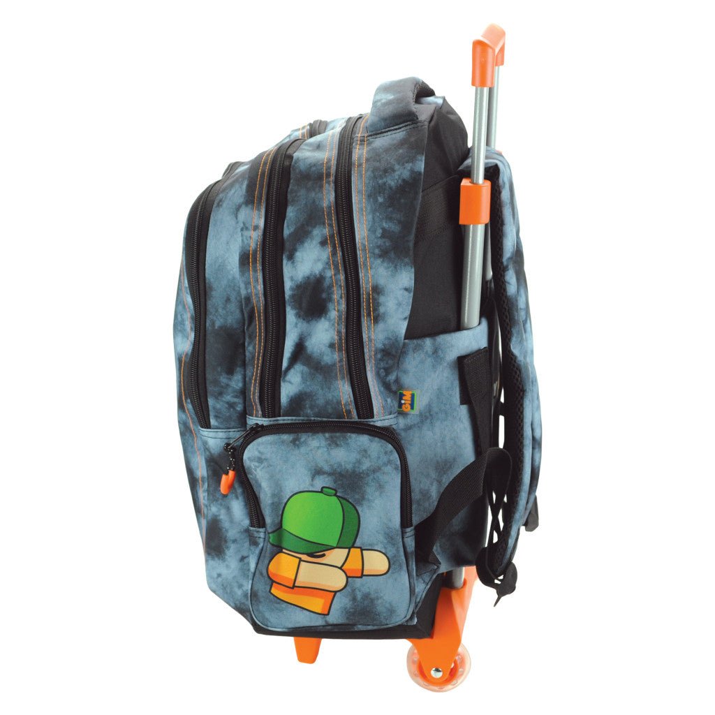 Stumble Guys Hat rollender , Tasche 46 cm Schultasche mit Rollen für Kinder – 46 × 35 × 20 cm