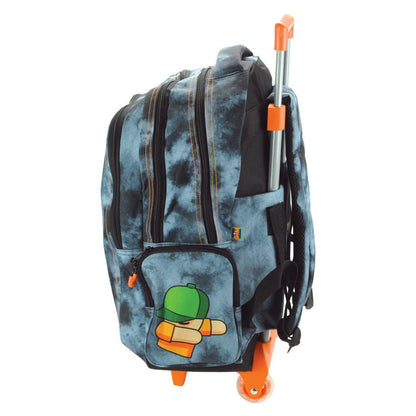 Stumble Guys Hat rollender , Tasche 46 cm Schultasche mit Rollen für Kinder – 46 × 35 × 20 cm