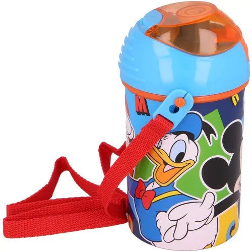 Disney Mickey Sport-Trinkflasche aus Kunststoff mit Strohhalm für Kinder – 450 ml