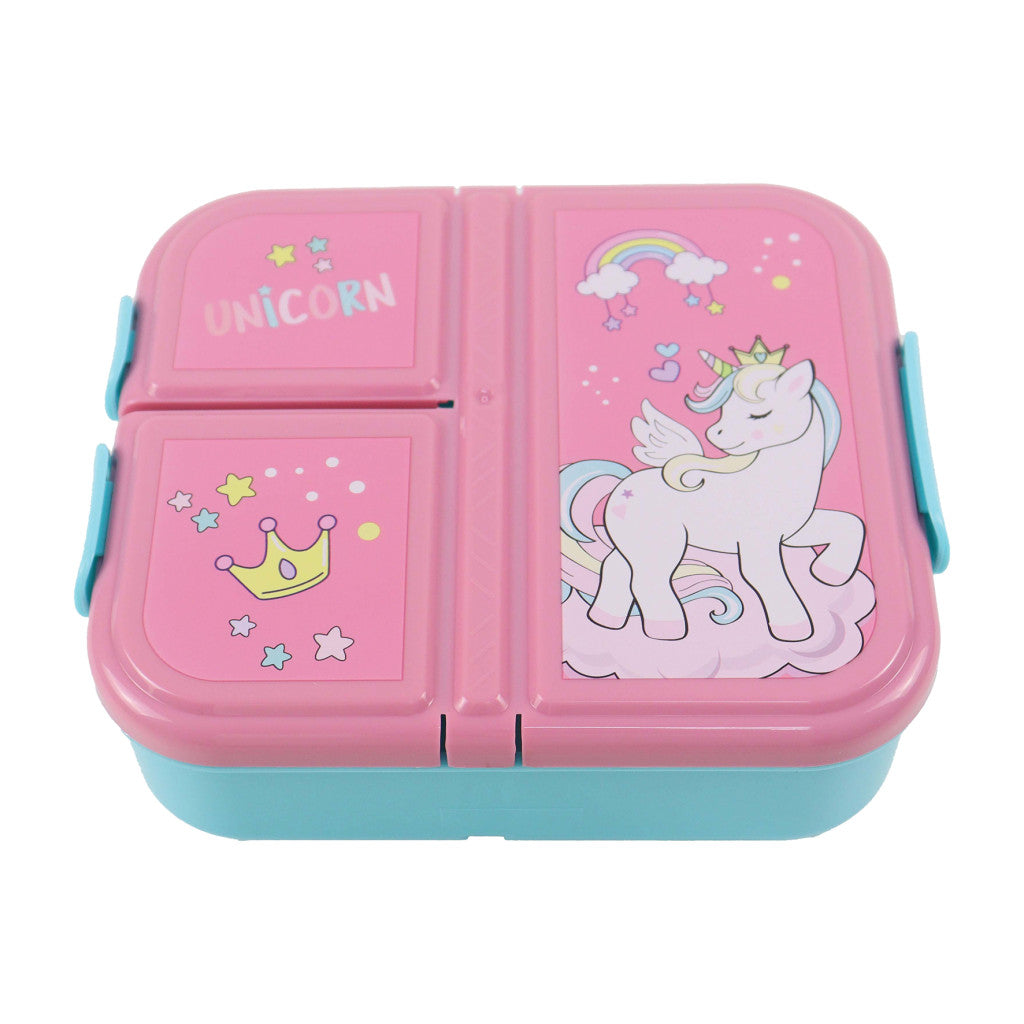Einhorn Crown mehrfach unterteilter Mehrfach unterteilte Brotdose für Kinder – 18 × 14 × 6 cm, BPA-frei
