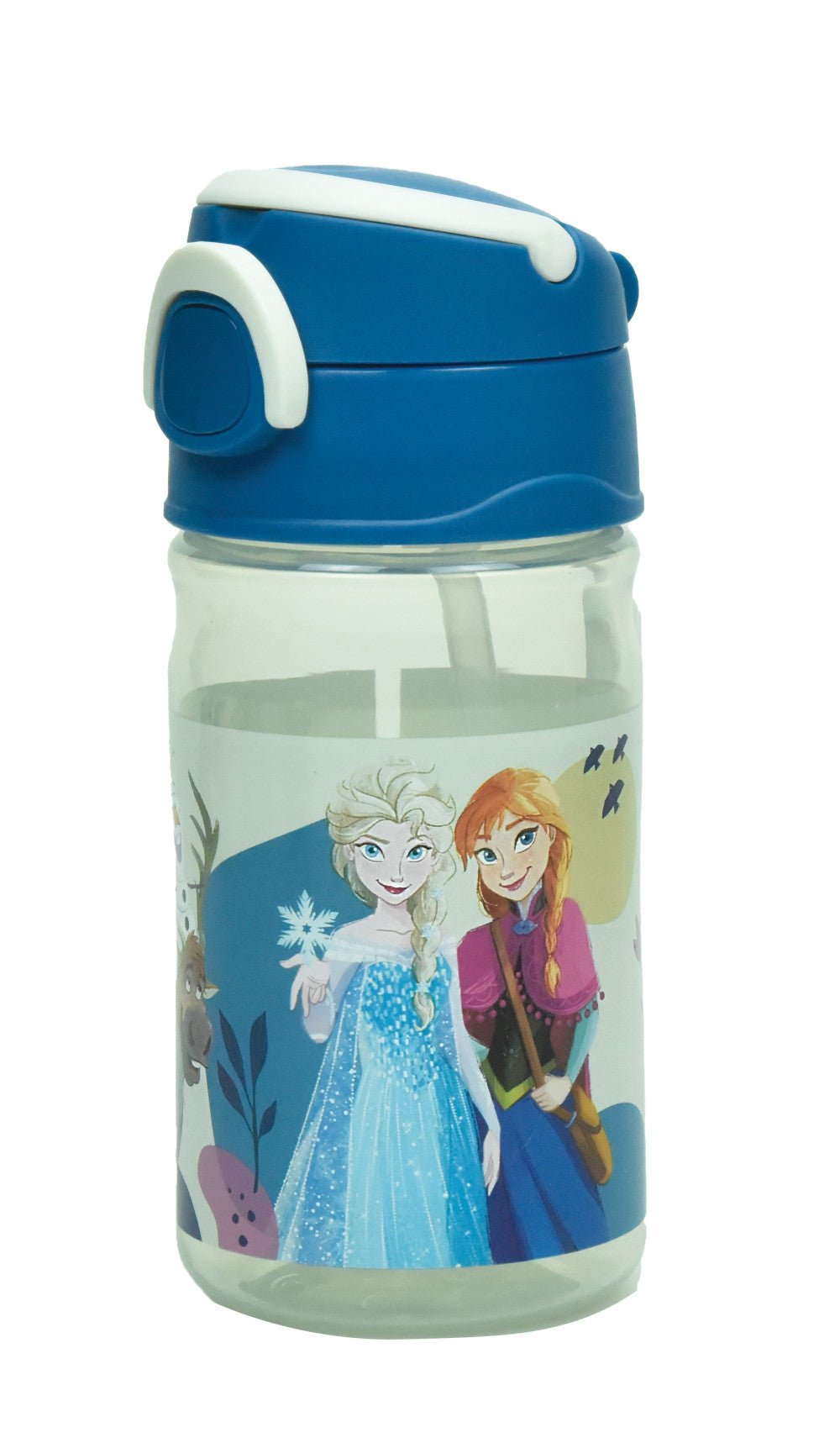 Disney Eiskönigin Together Kunststoff-Trinkflasche mit Strohhalm für Kinder – 350 ml, BPA-frei