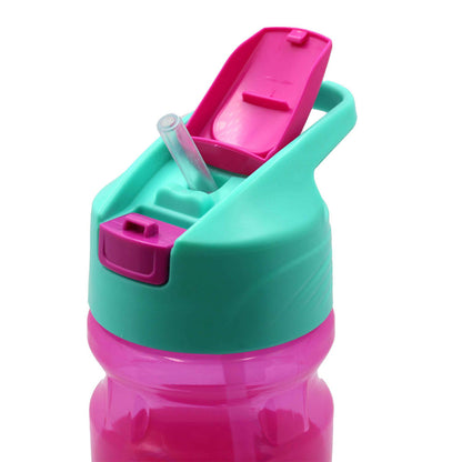 Disney Prinzessin Spring Kunststoff-Trinkflasche mit Strohhalm für Kinder – 500 ml, BPA-frei