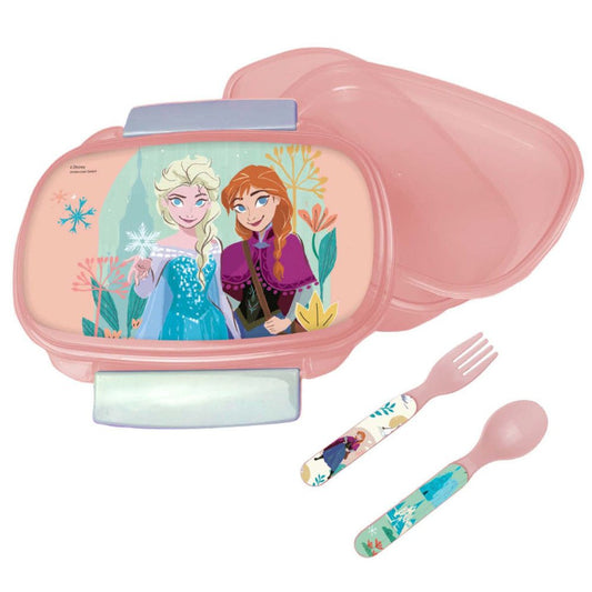 Disney Eiskönigin Together Brotdose mit Besteck für Kinder – 18 × 13 × 6,5 cm