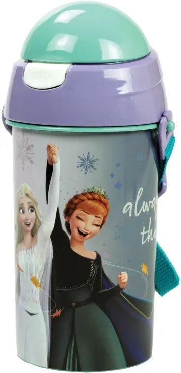 Disney Eiskönigin Idyllic Sport-Trinkflasche aus Kunststoff mit Strohhalm für Kinder – 500 ml