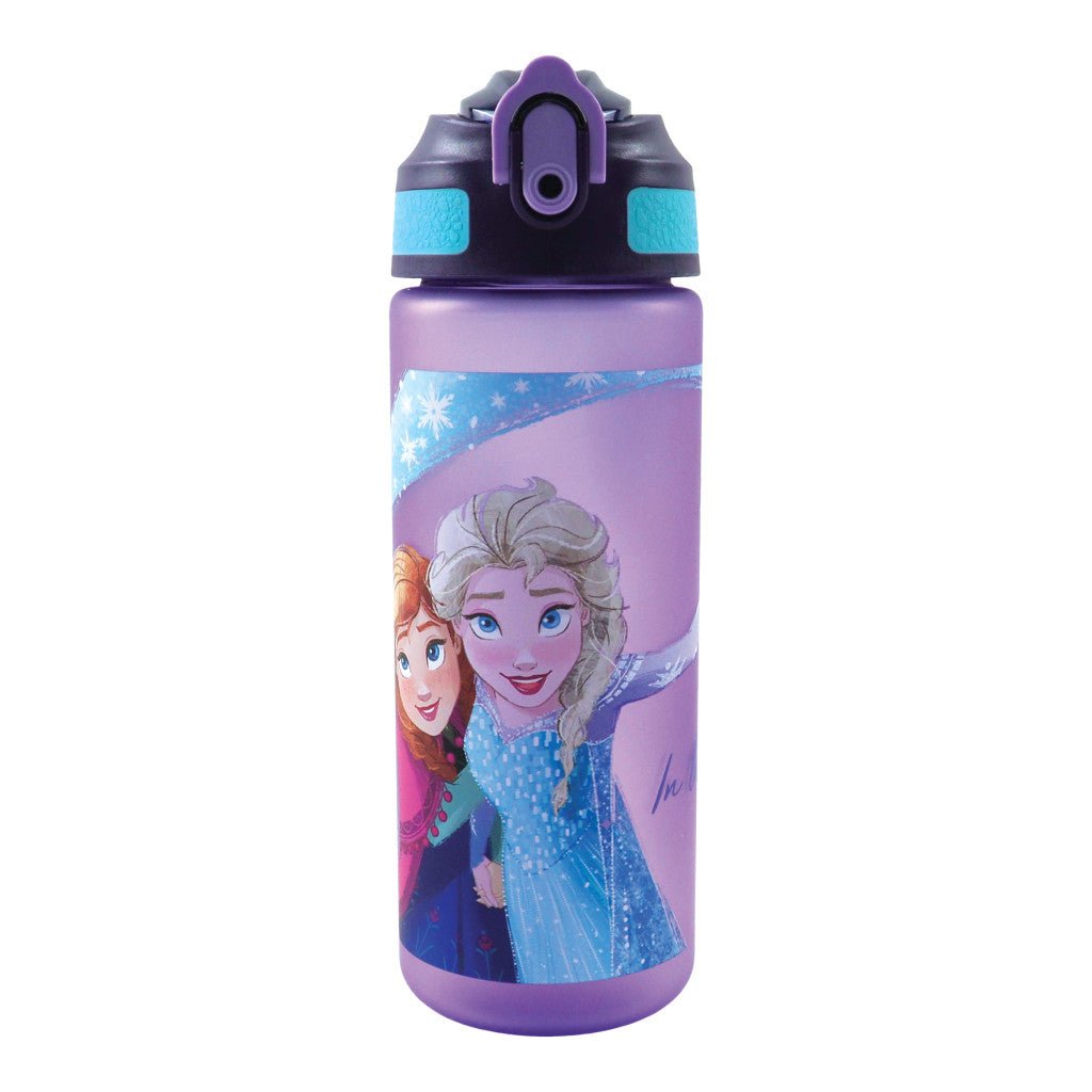 Disney Eiskönigin Modern Magic Kunststoff matte Trinkhalmflasche Kunststoff-Trinkflasche mit Strohhalm für Kinder – 600 ml, BPA-frei