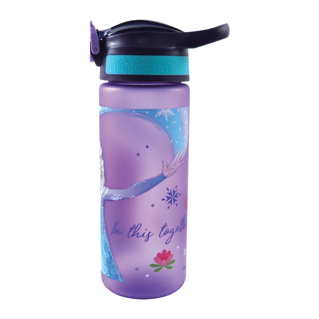 Disney Eiskönigin Modern Magic Kunststoff matte Trinkhalmflasche Kunststoff-Trinkflasche mit Strohhalm für Kinder – 600 ml, BPA-frei