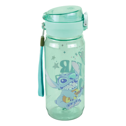 Disney Lilo und Stitch Blast Kunststoff-Trinkflasche mit Klappverschluss für Kinder – 600 ml, BPA-frei