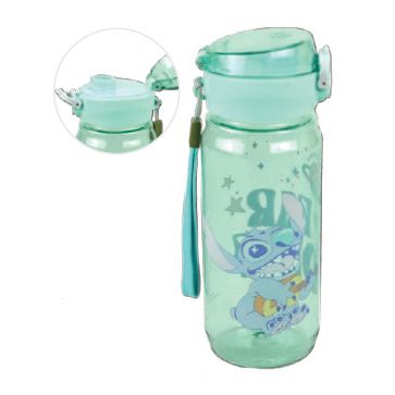Disney Lilo und Stitch Blast Kunststoff-Trinkflasche mit Klappverschluss für Kinder – 600 ml, BPA-frei