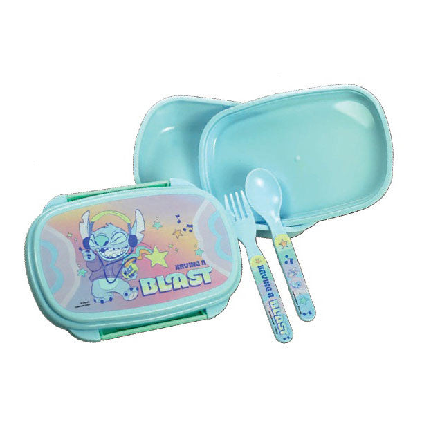 Disney Lilo und Stitch Blast Brotdose mit Besteck für Kinder – 18 × 13 × 6,5 cm