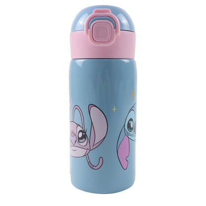 Disney Lilo und Stitch So Sweet Aluminium-Trinkhalmflasche Aluminium-Trinkflasche mit Strohhalm für Kinder – 500 ml