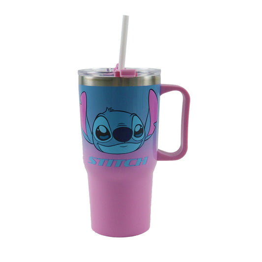 Disney Lilo and Stitch Alien 626 Straw Bottle Thermos Drinking Bottle with Straw for Kids – 520 ml