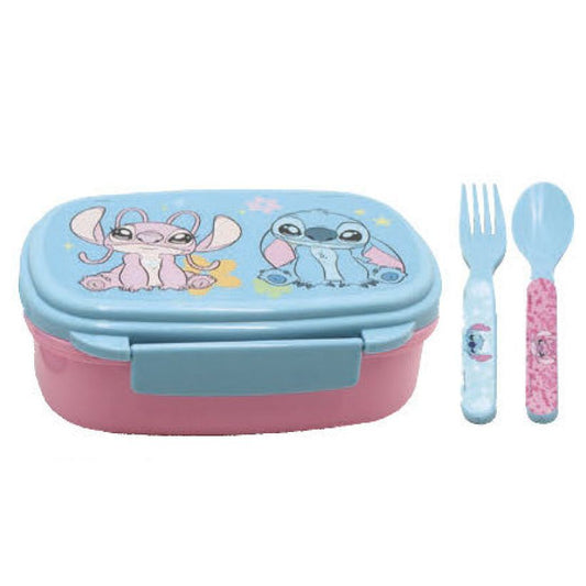 Disney Lilo and Stitch Alien 626 Lunch Box with Cutlery for Kids – 18 x 13 x 6.5 cm