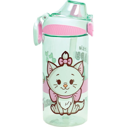 Disney Marie Little Lady Kunststoff-Trinkflasche mit Strohhalm für Kinder – 450 ml