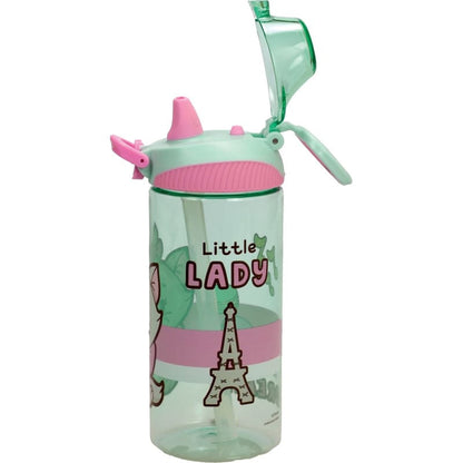 Disney Marie Little Lady Kunststoff-Trinkflasche mit Strohhalm für Kinder – 450 ml