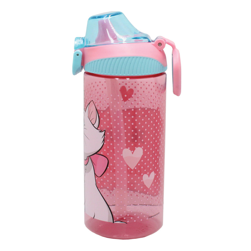 Disney Marie Adorable Kunststoff-Trinkflasche mit Strohhalm für Kinder – 450 ml