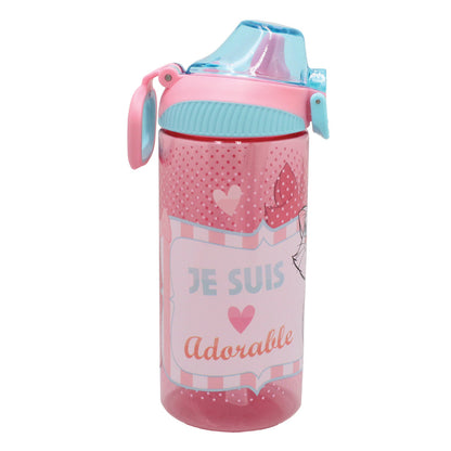 Disney Marie Adorable Kunststoff-Trinkflasche mit Strohhalm für Kinder – 450 ml