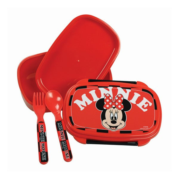 Disney Minnie Surf Brotdose mit Besteck für Kinder – 18 × 13 × 6,5 cm
