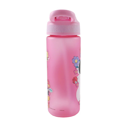 Disney Minnie Kindness , matt Kunststoff-Trinkflasche mit Strohhalm für Kinder – 600 ml, BPA-frei
