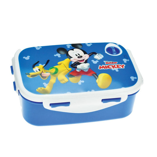 Disney Mickey Boîte à déjeuner micro-ondable bleue pour enfants – 18 × 13 × 7 cm