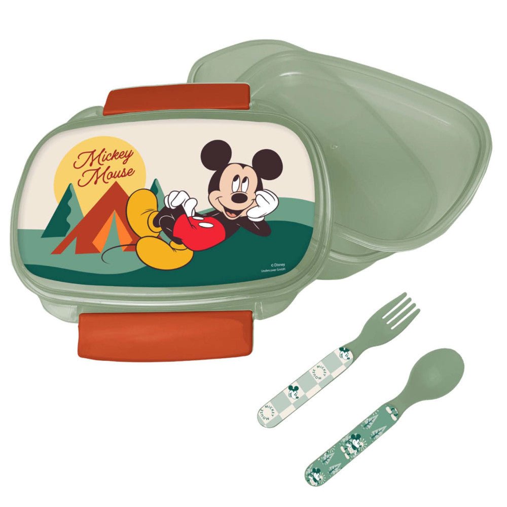 Disney Mickey Nature Brotdose mit Besteck für Kinder – 18 × 13 × 6,5 cm