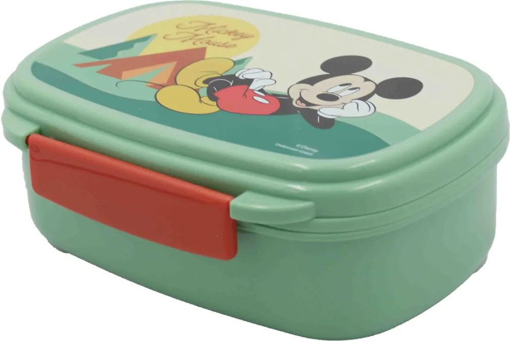 Disney Mickey Nature Brotdose mit Besteck für Kinder – 18 × 13 × 6,5 cm